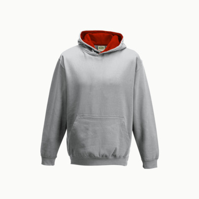Varsity Hoodie Contrast i barnmodell med reklamtryck