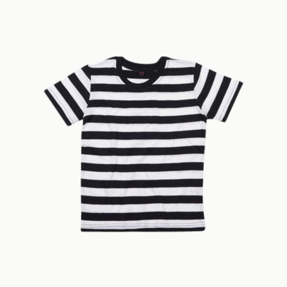 Randiga t-shirts i herr-, dammodell med reklamtryck