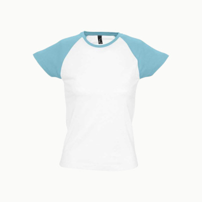 T-shirts i herr- och dammodell med kontrasterande färg - med reklamtryck