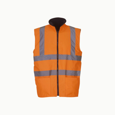 In och utvändbara reflexvästar med reklamtryck