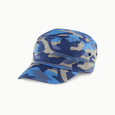 Kamouflagemönstrade kepsar med reklambrodyr