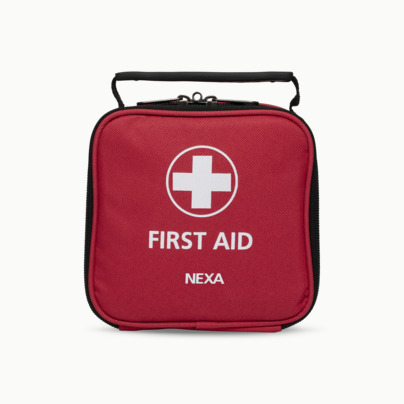 Första hjälpen-kit med reklamtryck