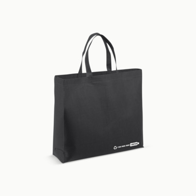 Miljö tygkassar i återvunnen PET med reklamtryck