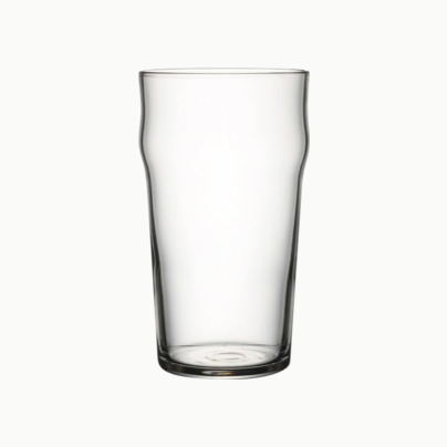 Stora, starka ölglas med reklamtryck