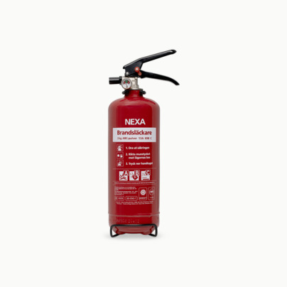En något mindre brandsläckare med pulver 2 kg