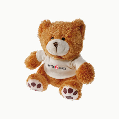 Teddybjörn Nalle med tryck av egen logo