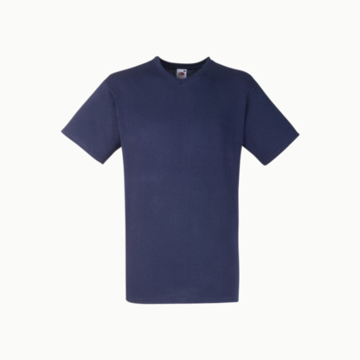 V-ringad t-shirt med reklamtryck