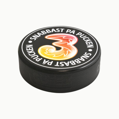 Hockeypuck med eget reklamtryck - Godkänd för matchspel