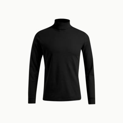 Långärmad t-shirt med turtle neck - med tryck