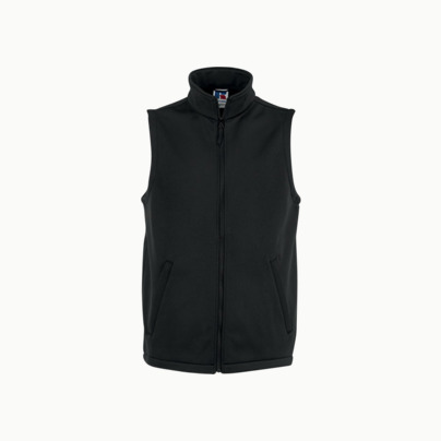 Västar i herrmodell av Softshell - med reklamtryck