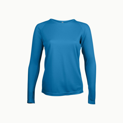 Sport t-shirts med långa ärmar för kvinnor - med reklamtryck