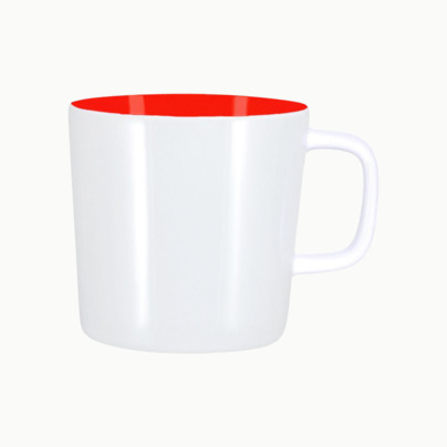 Kaffemuggar med kantiga öron - med reklamtryck