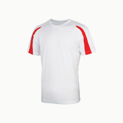 Tvåfärgade sport t-shirts för barn & vuxna - med reklamtryck