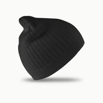 Dubbelstickade beanie mössor i bomull - med reklambrodyr