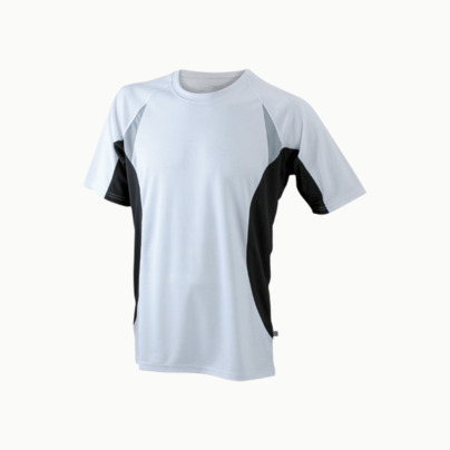 Flerfärgade tränings t-shirts i herrmodell med reklamtryck