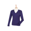 Henbury Finstickad V-neck Tumnagel bild 8