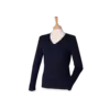 Henbury Finstickad V-neck Tumnagel bild 7
