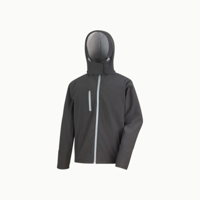 Hooded softshell-jackor i herr- & dammodell med reklamtryck