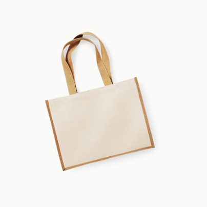 Stora shoppingbagar i jute med reklamtryck