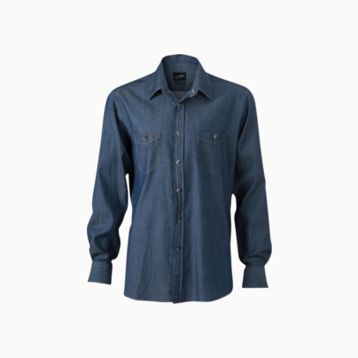 Easy Care premium jeansskjortor med reklamtryck