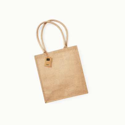 Shoppingbagar i jute med reklamtryck