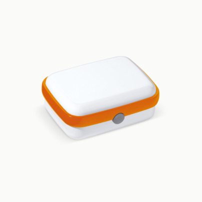 Vita lunchlådor med reklamtryck