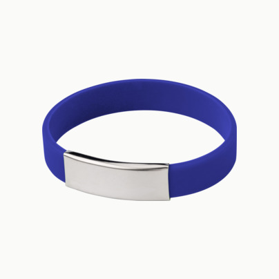 Silikonarmband med metallplatta - med reklamtryck