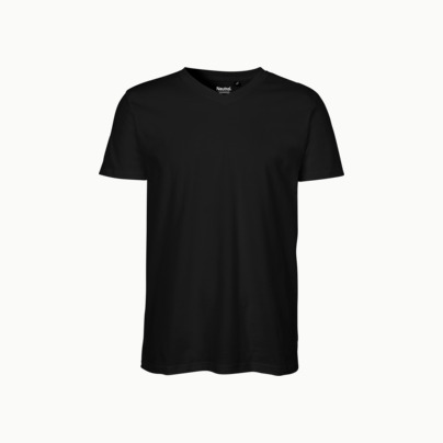 V-ringade ekologiska t-shirts Fairtrade med reklamtryck