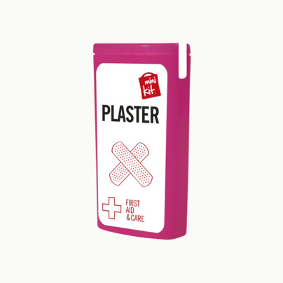 Kit med 10 plåster i förpackning med reklamtryck