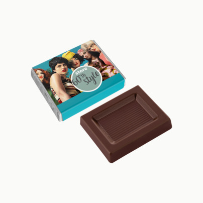 Inslagna chokladbitar till kaffet - med reklamtryck