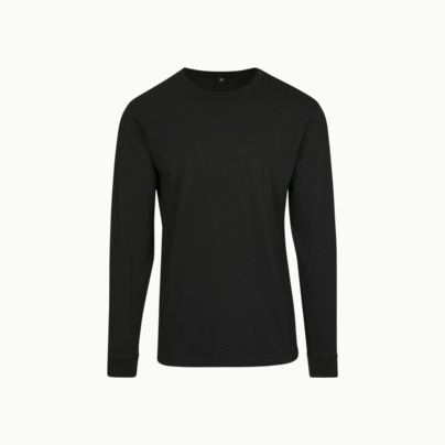 Långärmade t-shirts med ribbade muddar - med reklamtryck