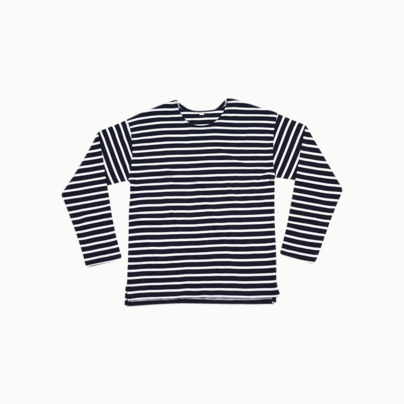 Eko randiga unisex t-shirts med reklamtryck