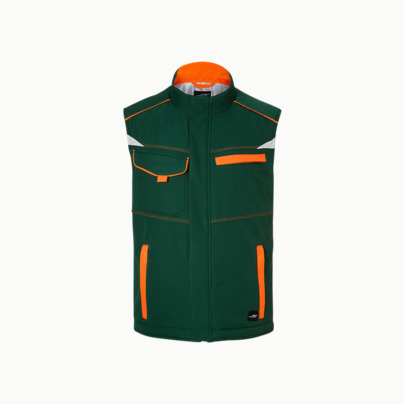 Fodrade softshell-arbetsvästar med reklamtryck