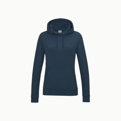 Populära hoodies i dammodell med reklamtryck