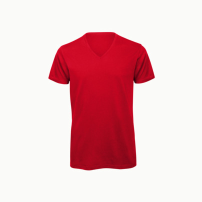 Neutrala v-hals eko t-shirts med reklamtryck