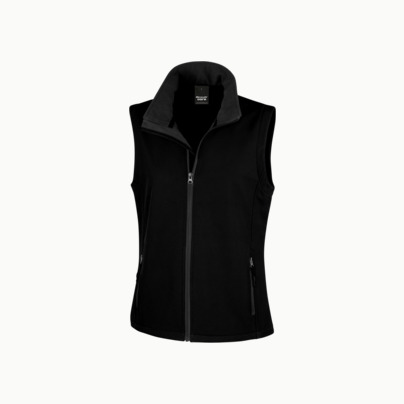 Herr- & dam softshell-västar med reklamtryck