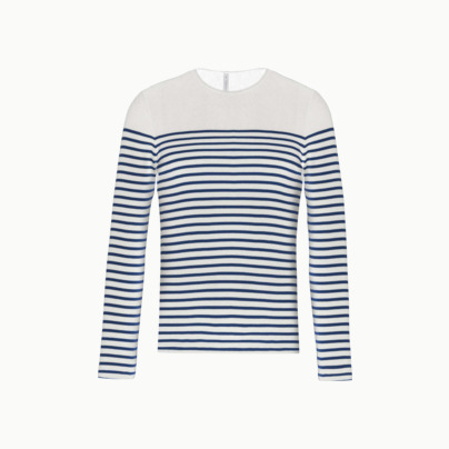 Randiga, långärmade t-shirts med reklamtryck