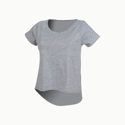 Dam t-shirts med cold shoulder - med reklamtryck