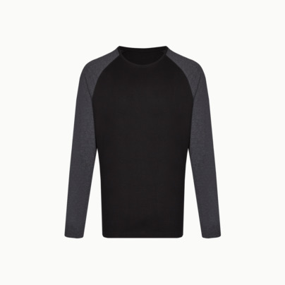 Långärmade 2-tonsfärgade t-shirts med reklamtryck