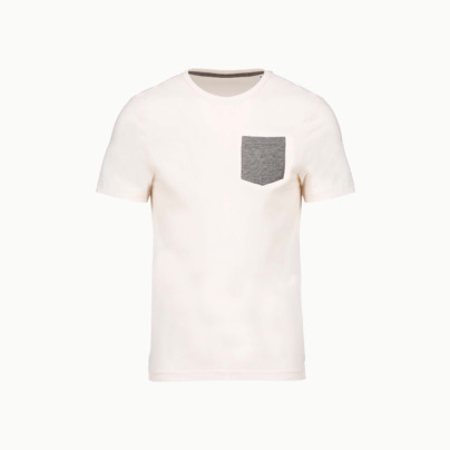 Eko t-shirts med kontrastficka med reklamtryck