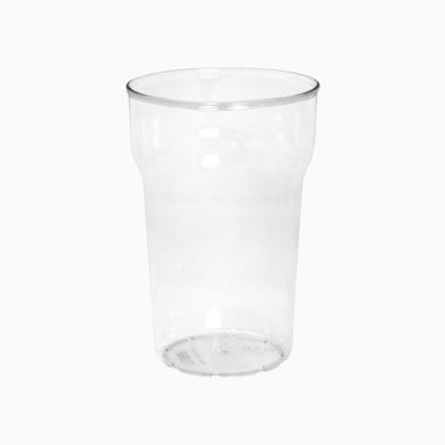 Ölglas i plast med reklamtryck