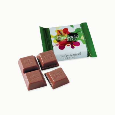 Chokladrutor från Ritter med rekalmtryck
