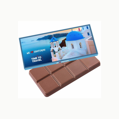 Chokladkaka i ask med eget reklamtryck