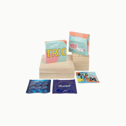 Billiga reklamkondomer i 3-pack med logotryck
