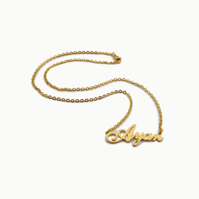 Guld- och silver pläterade halsband med eget namn