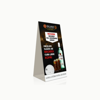 Table tents i flera varianter med reklamtryck