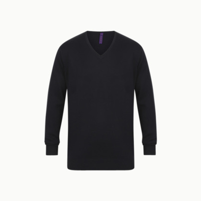 V-neck jumper i herr- & dammodell med reklamtryck