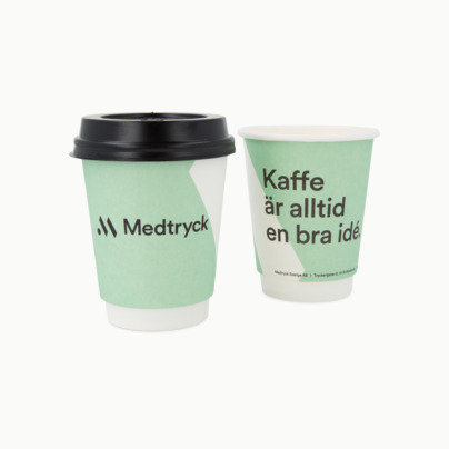 Extra tjocka pappersmuggar med reklamtryck